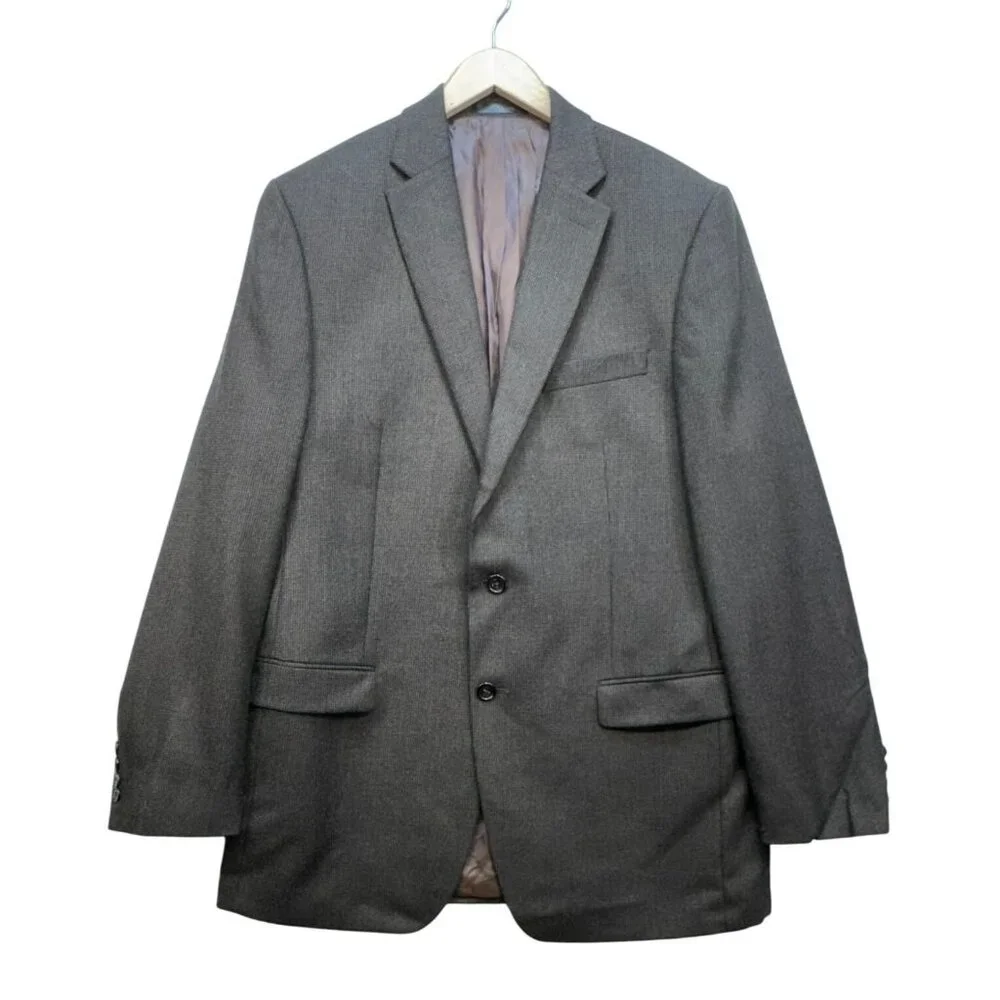 Lauren Ralph Lauren Mens Wool Blazer 42L Brown Tweed Preppy Scholar